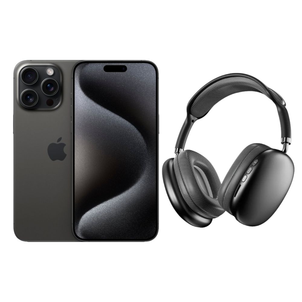 iPhone 15 Pro 128GB Negro E-SIM Reacondicionado + Diadema Genérica