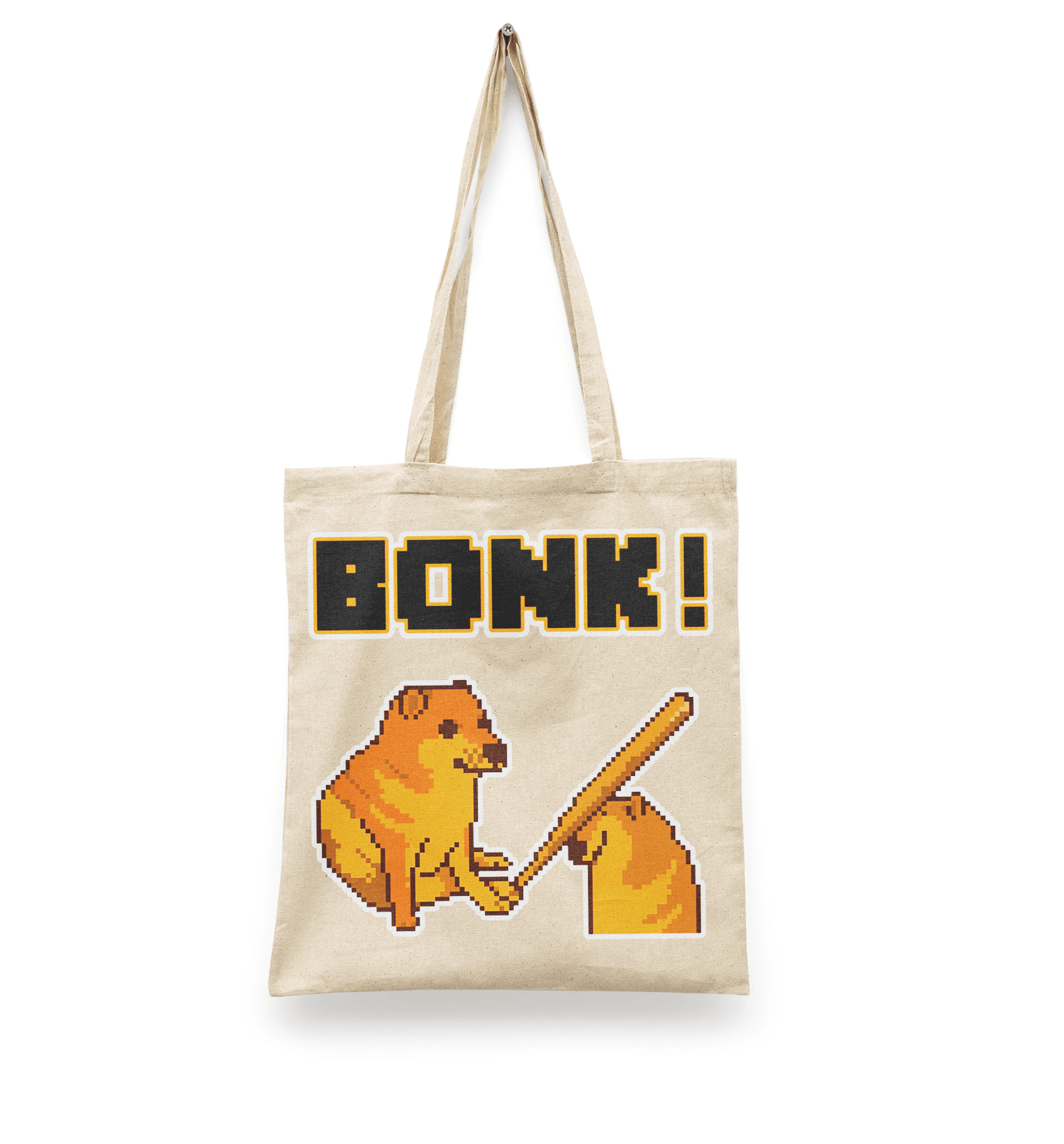 Tote Bag Cheems BONK!| Bolsa Manta Beige Meme  | Diseño Dtf | Ligera, Reusable