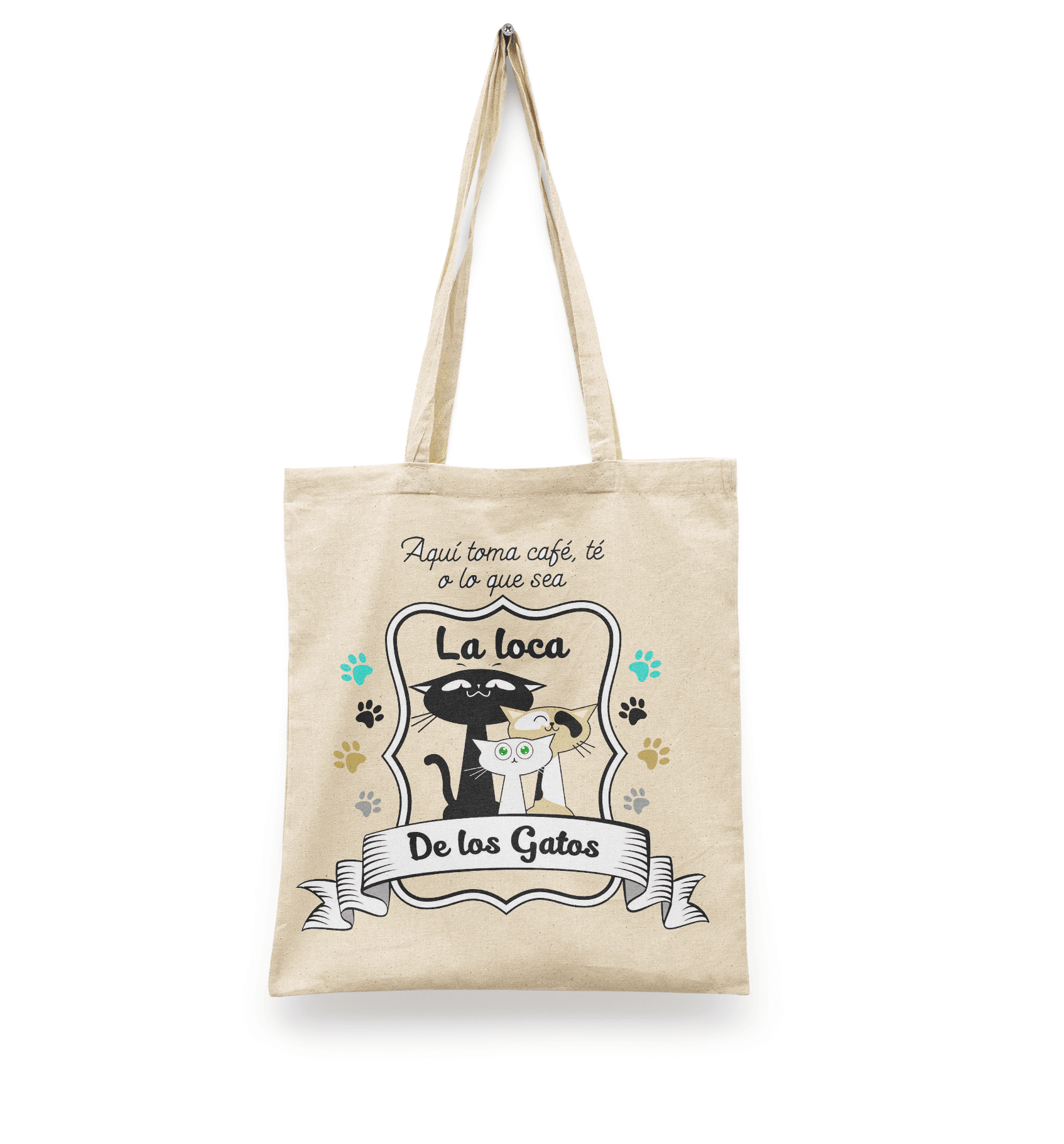 Tote Bag Loca de los Gatos | Meme Loca Gatos | Diseño Dtf | Ligera, Reusable