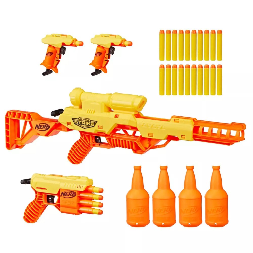 Pistola Lanzador NERF Alpha Strike Batallón Set 4pk Blasters