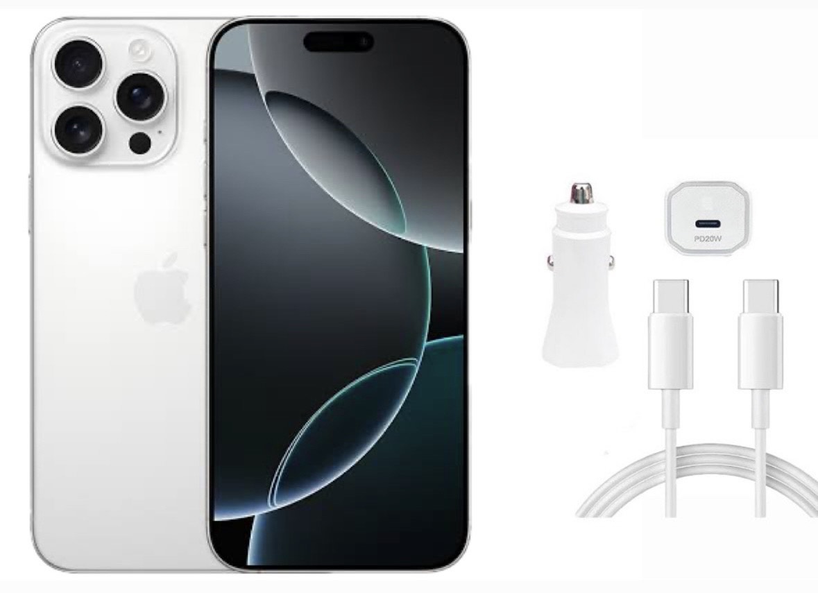 Apple iPhone 16 Pro Max 256GB Blanco Nuevo, sellado + Cargador para Auto