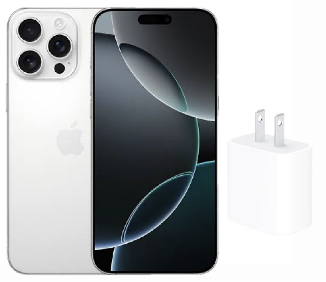 Apple iPhone 16 Pro Max Blanco 256GB Nuevo, Sellado con bandeja para SIM + Cubo de Carga rápida