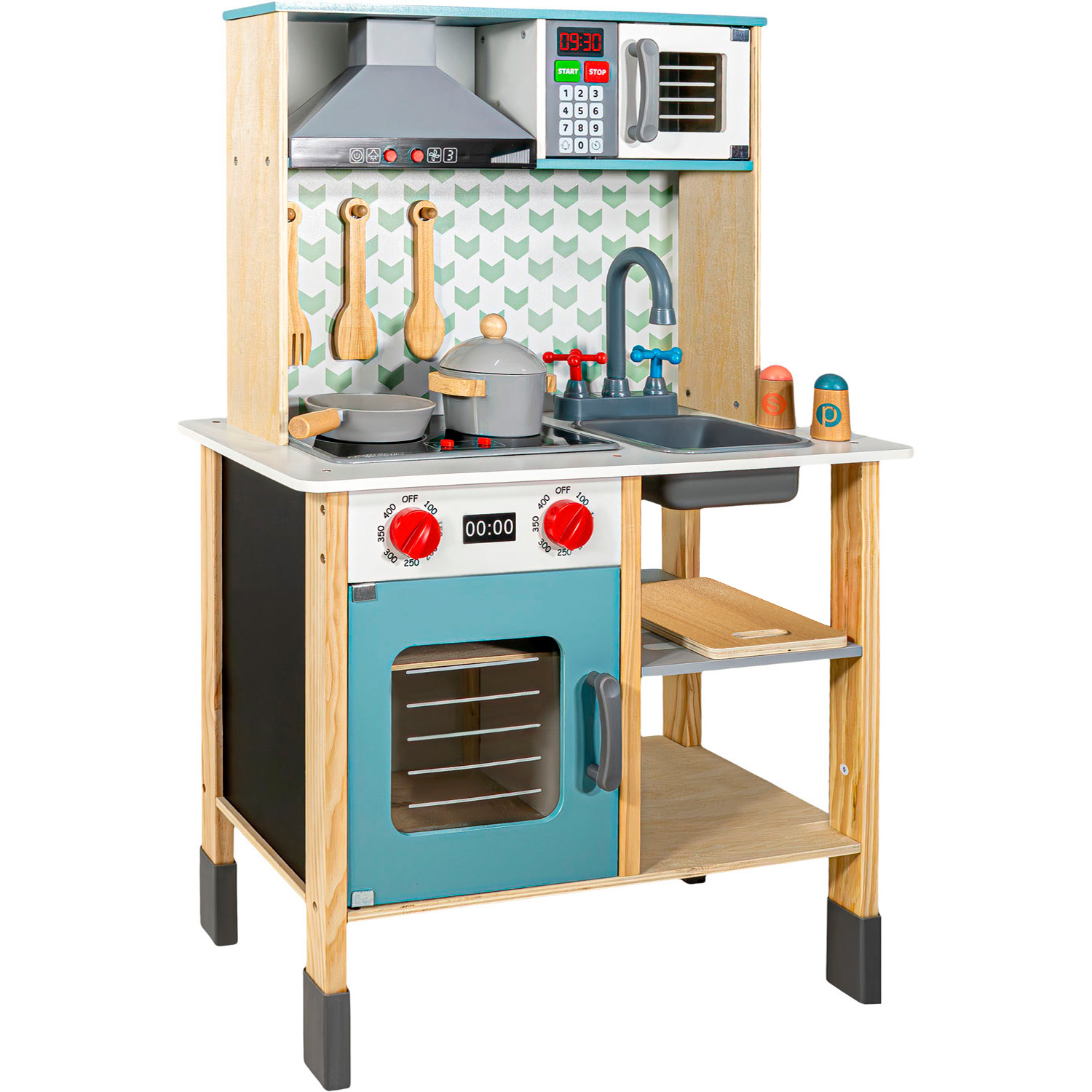 la cocina alegre クマ Cocinita Juguete Niña Madera Accesorios Luz Sonido Pizarron