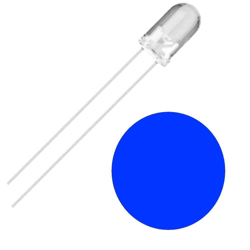 Leds Azul 5mm Paquete de 100 Pzas MV Electronica