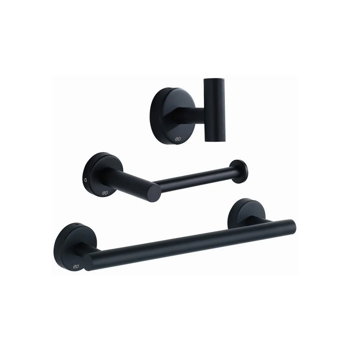 Juego De Accesorios Para Baño Negro Mate | Cuotas Sin Interés