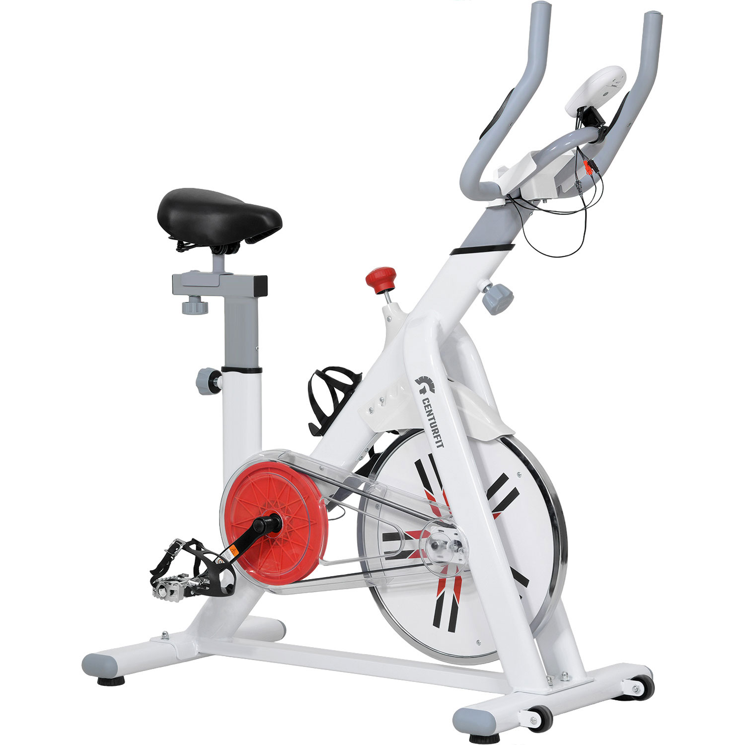 Bicicleta Fija Spinning Estatica 8kg Ejercicio Cardio Blanco Centurfit