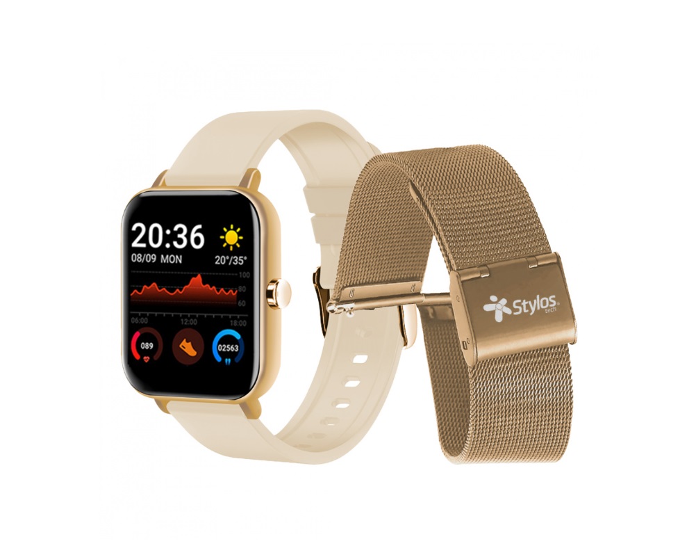 Smartwatch Stylos STASWM3CD SW2, Bluetooth, Android/iOS, color Dorado